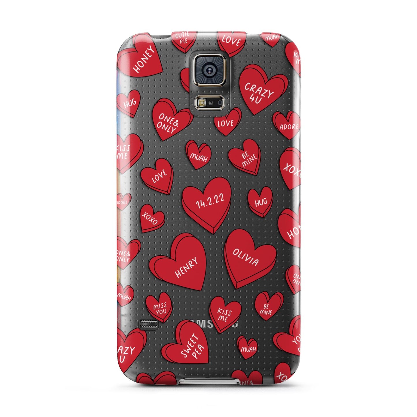 Red Hearts Couples Personalised Samsung Galaxy S5 Case