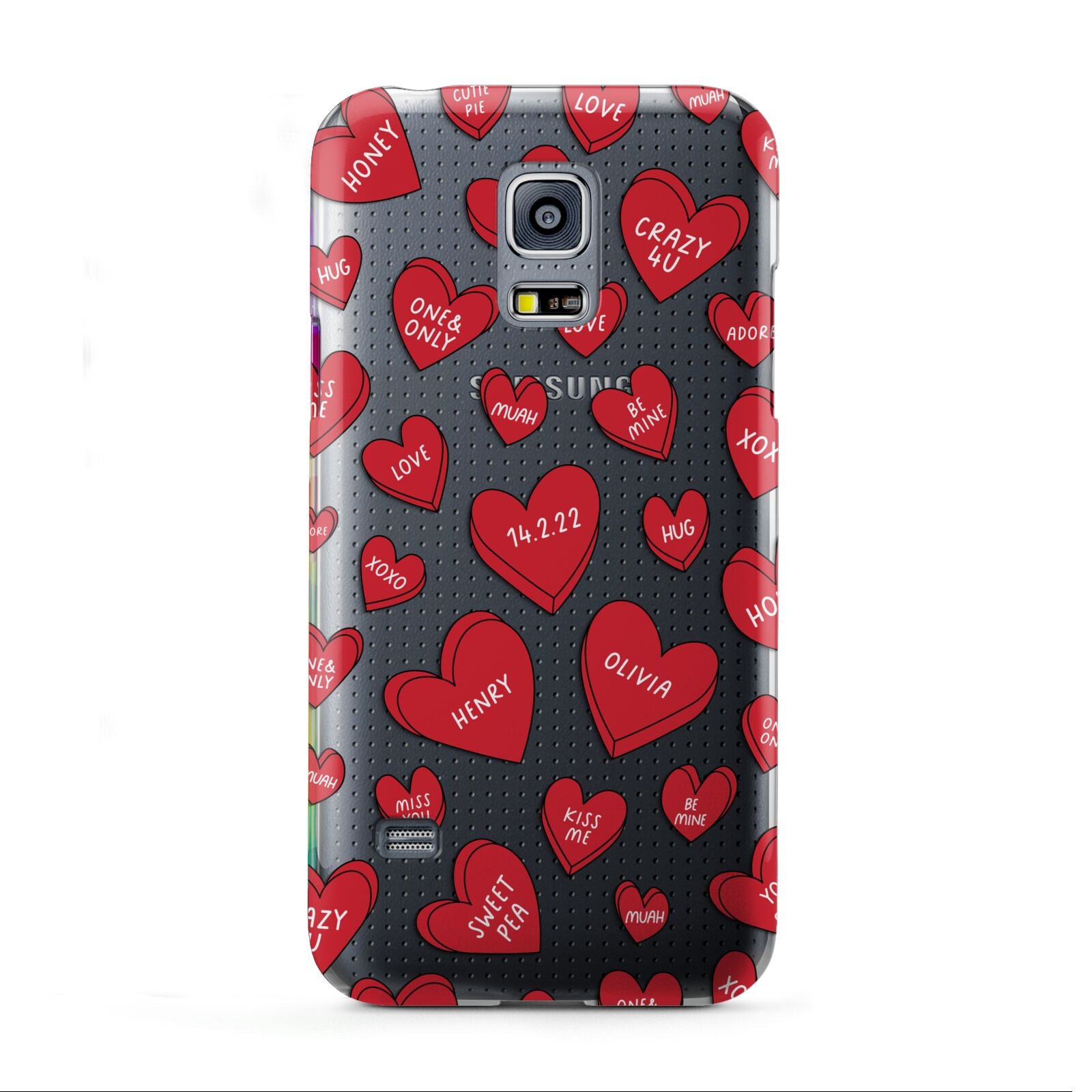 Red Hearts Couples Personalised Samsung Galaxy S5 Mini Case