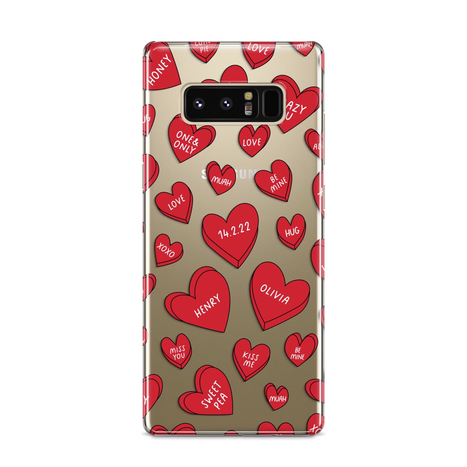 Red Hearts Couples Personalised Samsung Galaxy S8 Case