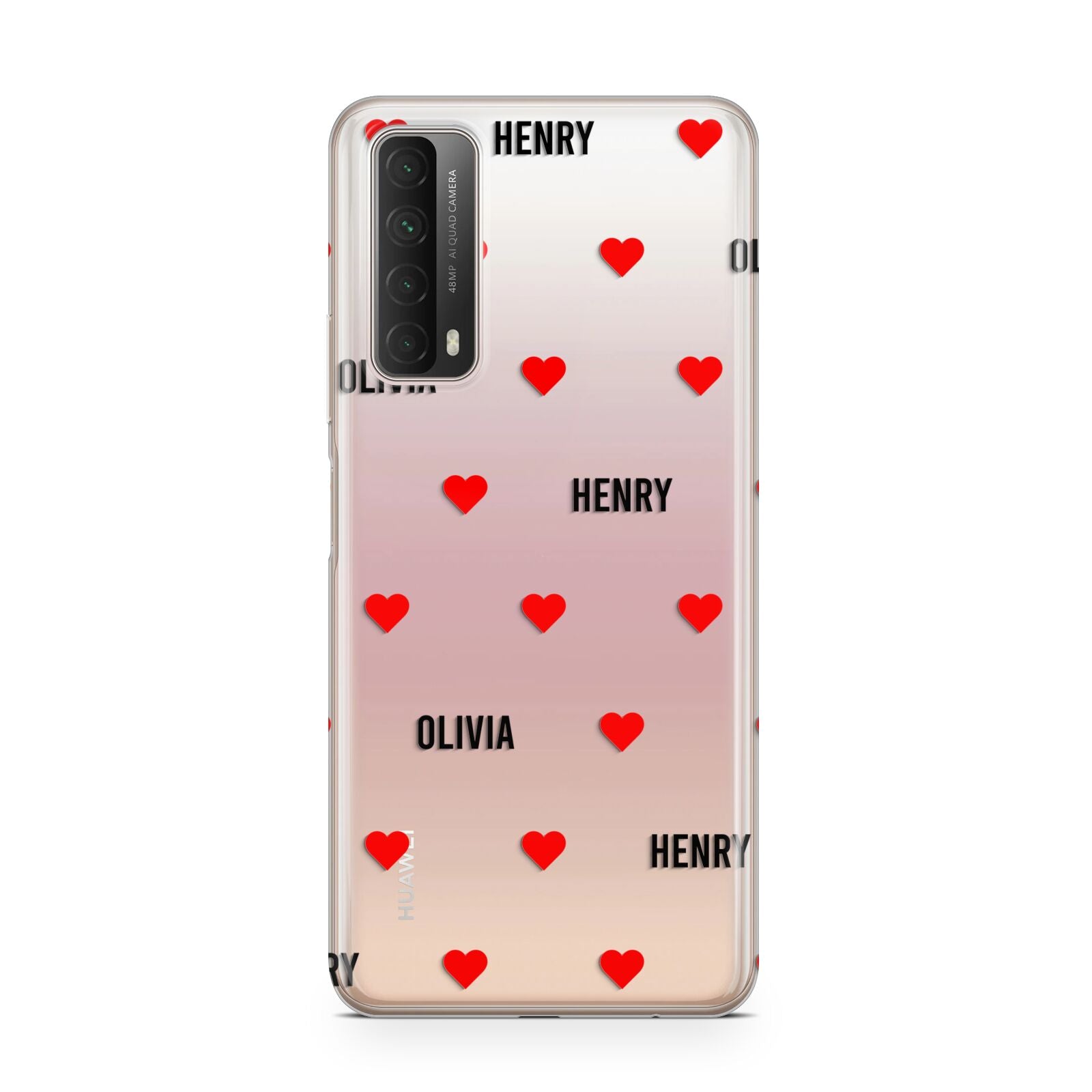 Red Hearts with Couple s Names Huawei P Smart 2021