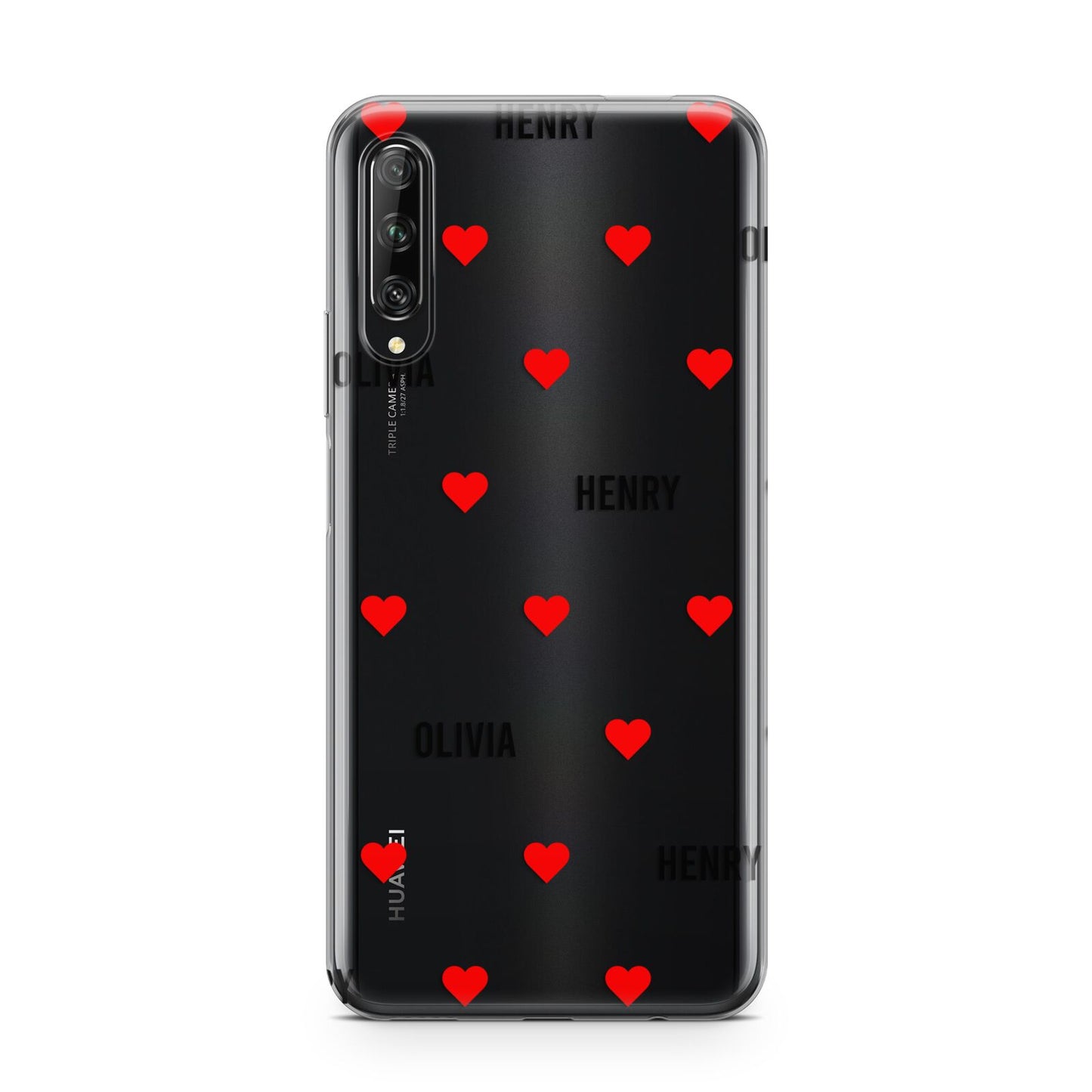 Red Hearts with Couple s Names Huawei P Smart Pro 2019