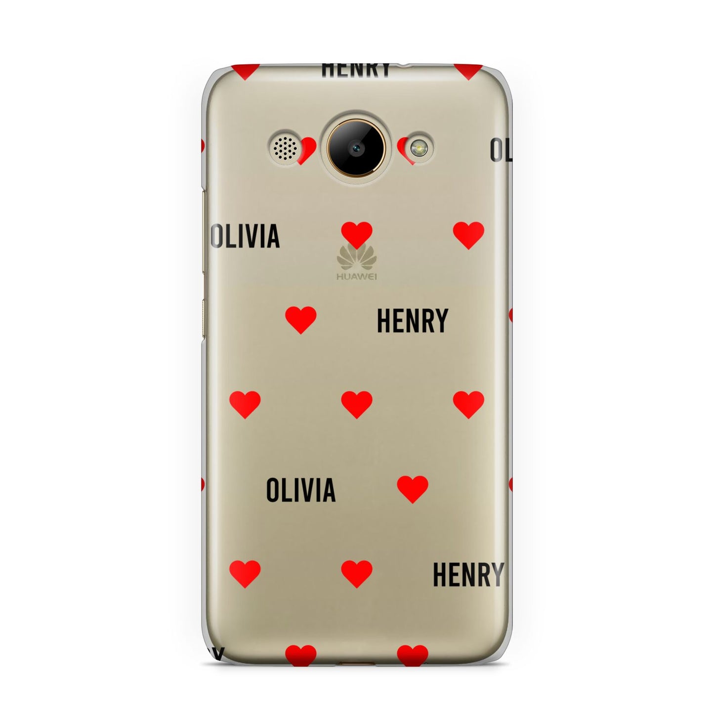 Red Hearts with Couple s Names Huawei Y3 2017