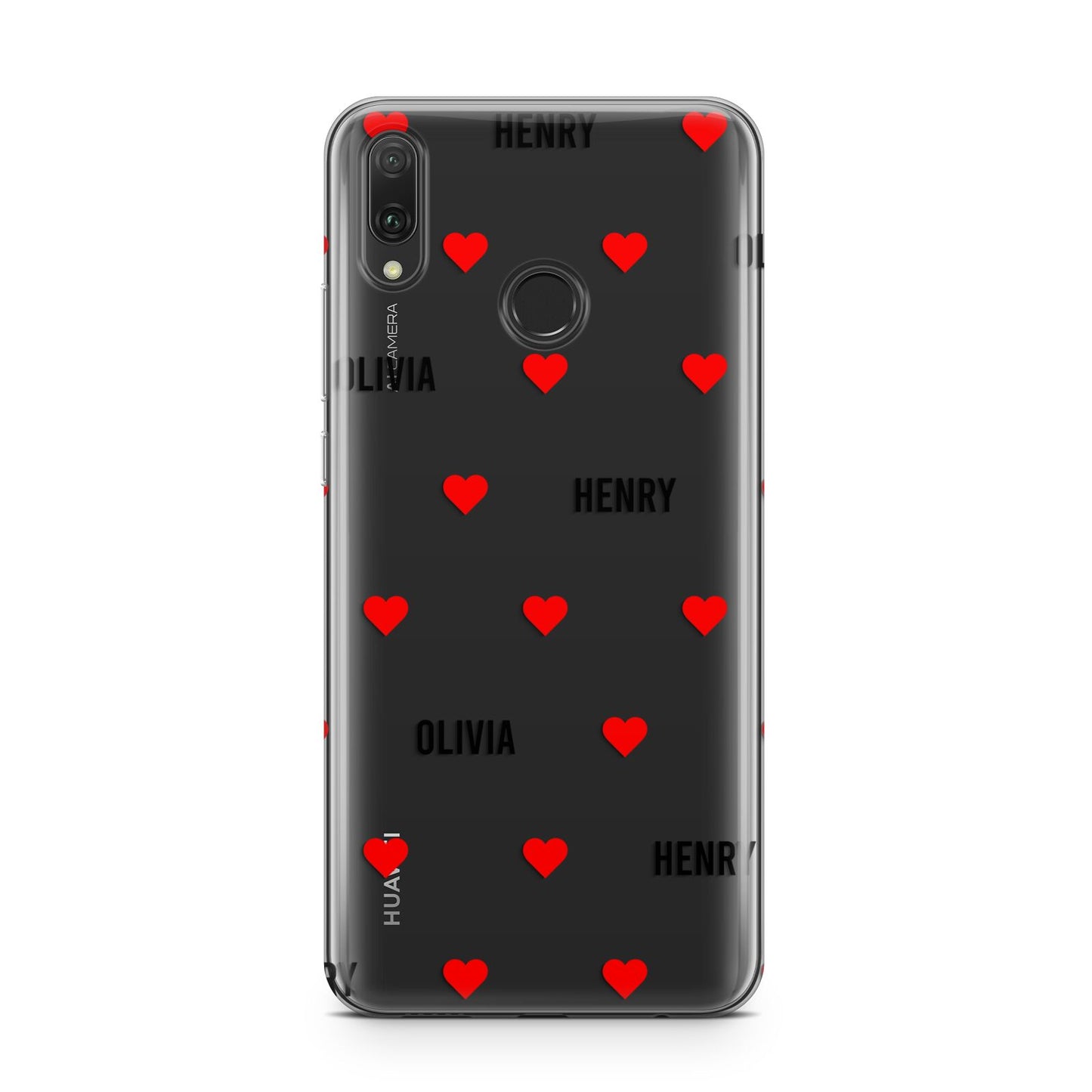 Red Hearts with Couple s Names Huawei Y9 2019