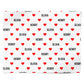 Red Hearts with Couple s Names Personalised Wrapping Paper Alternative