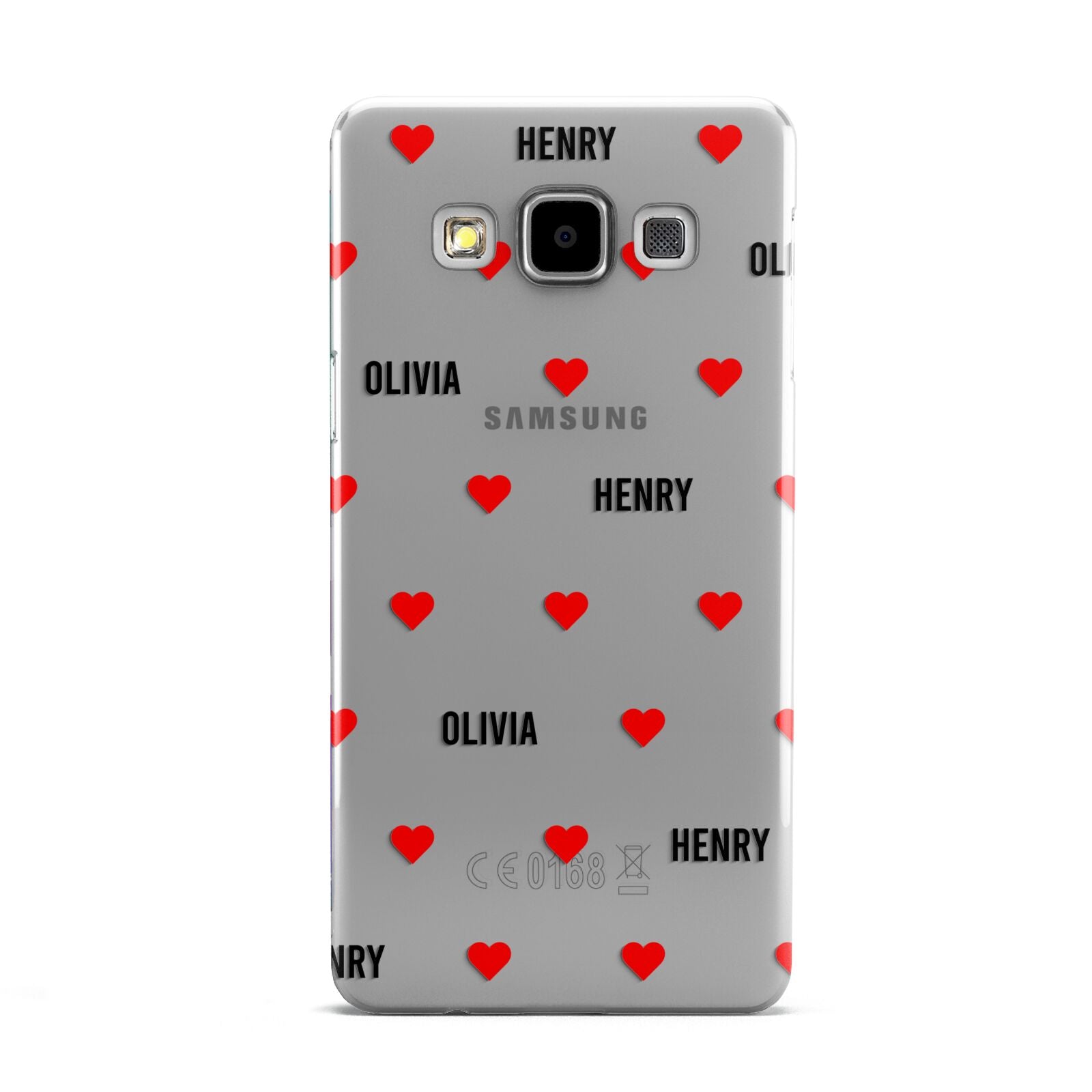 Red Hearts with Couple s Names Samsung Galaxy A5 Case