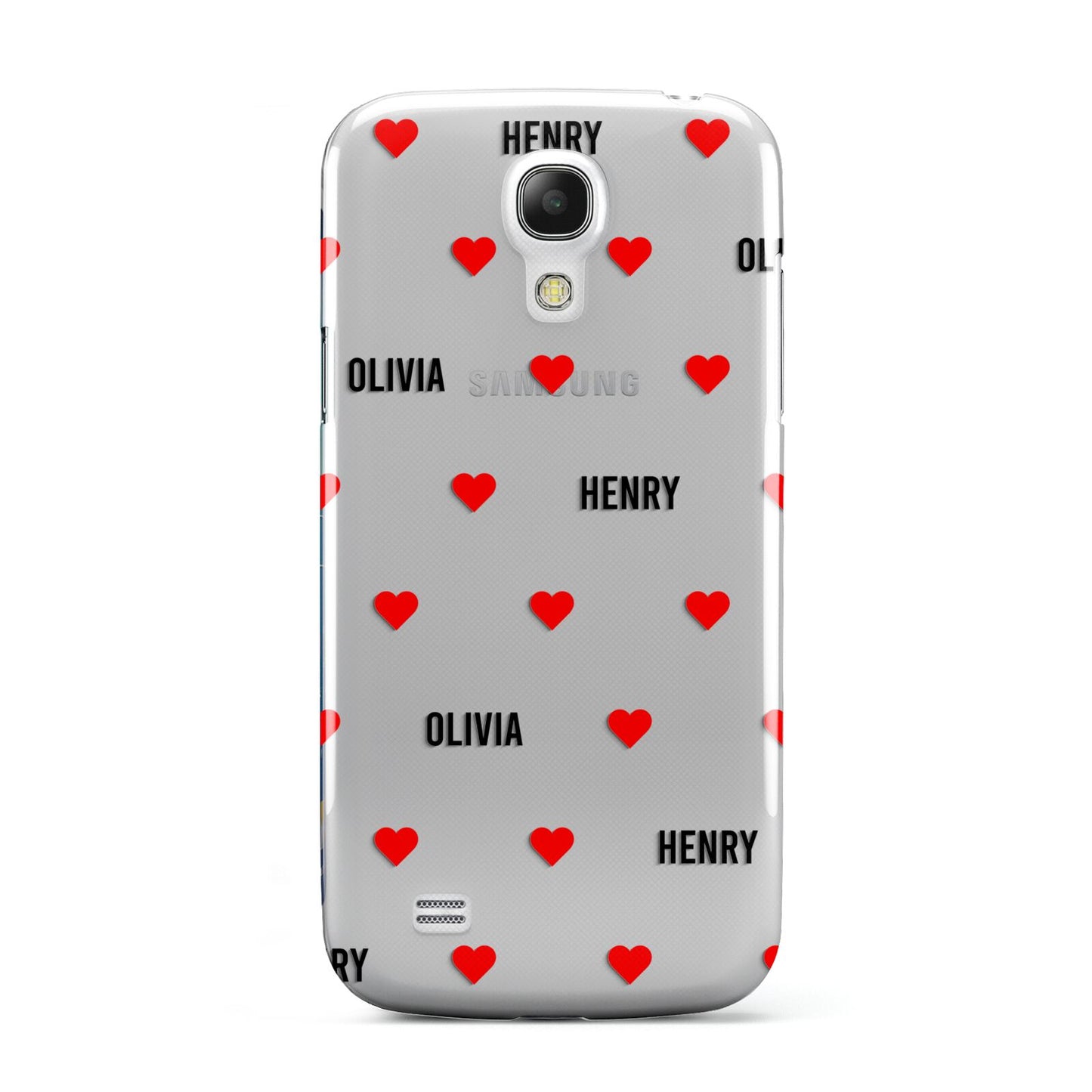 Red Hearts with Couple s Names Samsung Galaxy S4 Mini Case