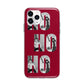 Red Ho Ho Ho Photo Upload Christmas Apple iPhone 11 Pro in Silver with Bumper Case