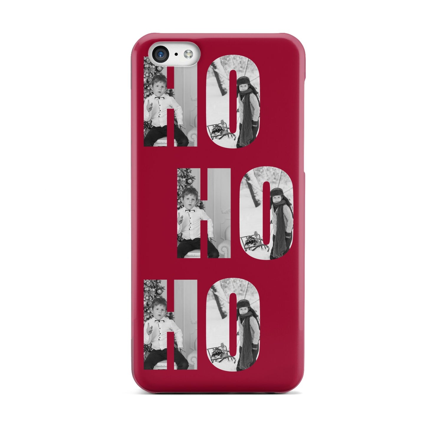 Red Ho Ho Ho Photo Upload Christmas Apple iPhone 5c Case