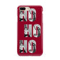 Red Ho Ho Ho Photo Upload Christmas Apple iPhone 7 8 Plus 3D Tough Case