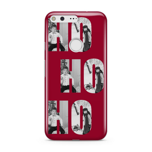 Red Ho Ho Ho Photo Upload Christmas Google Pixel Case