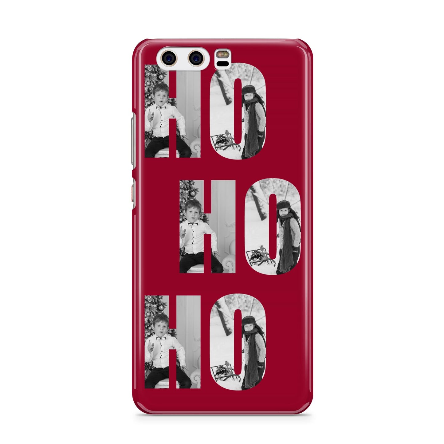 Red Ho Ho Ho Photo Upload Christmas Huawei P10 Phone Case