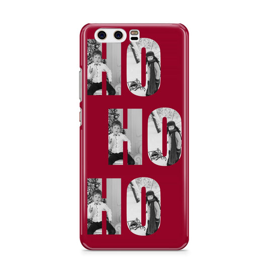 Red Ho Ho Ho Photo Upload Christmas Huawei P10 Phone Case