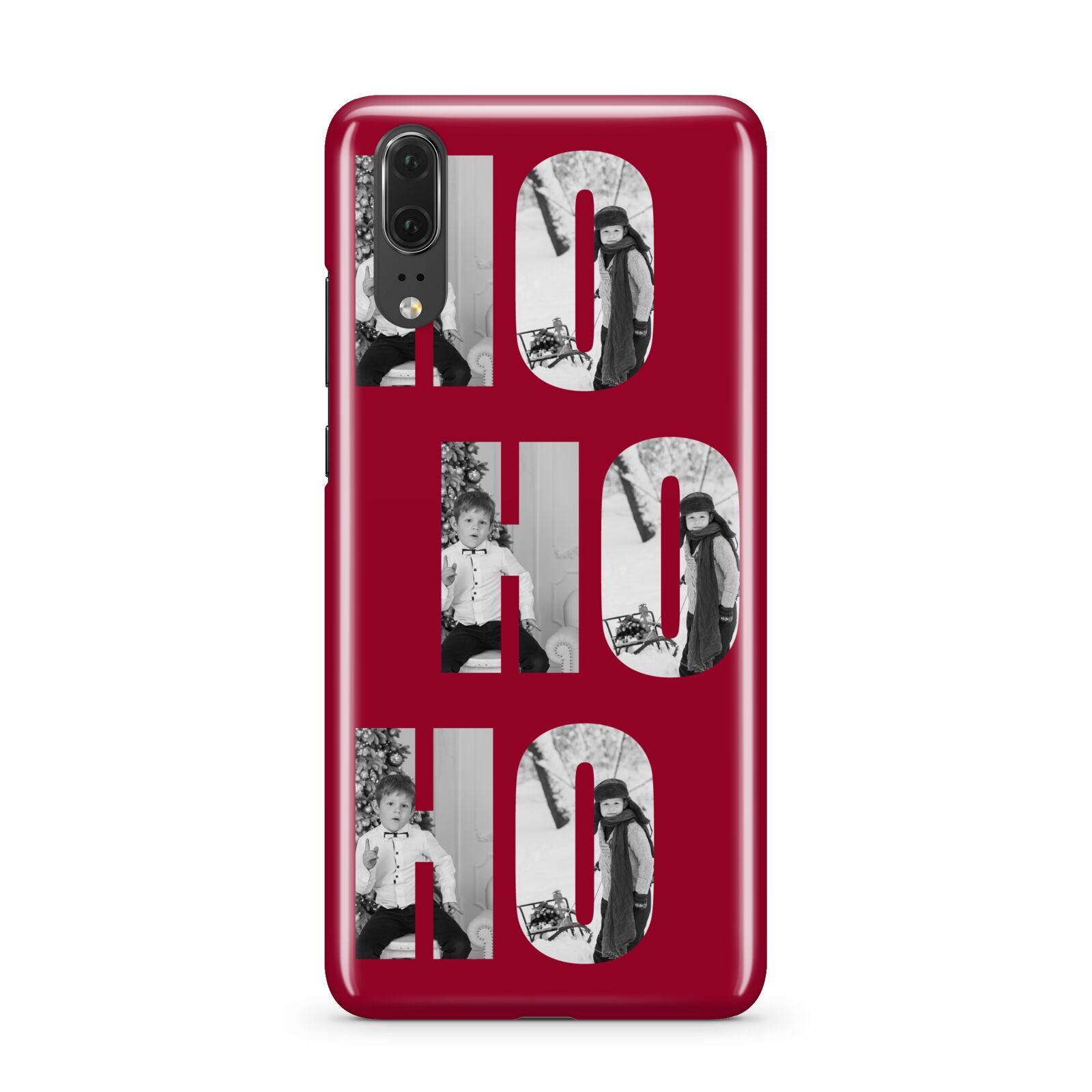 Red Ho Ho Ho Photo Upload Christmas Huawei P20 Phone Case