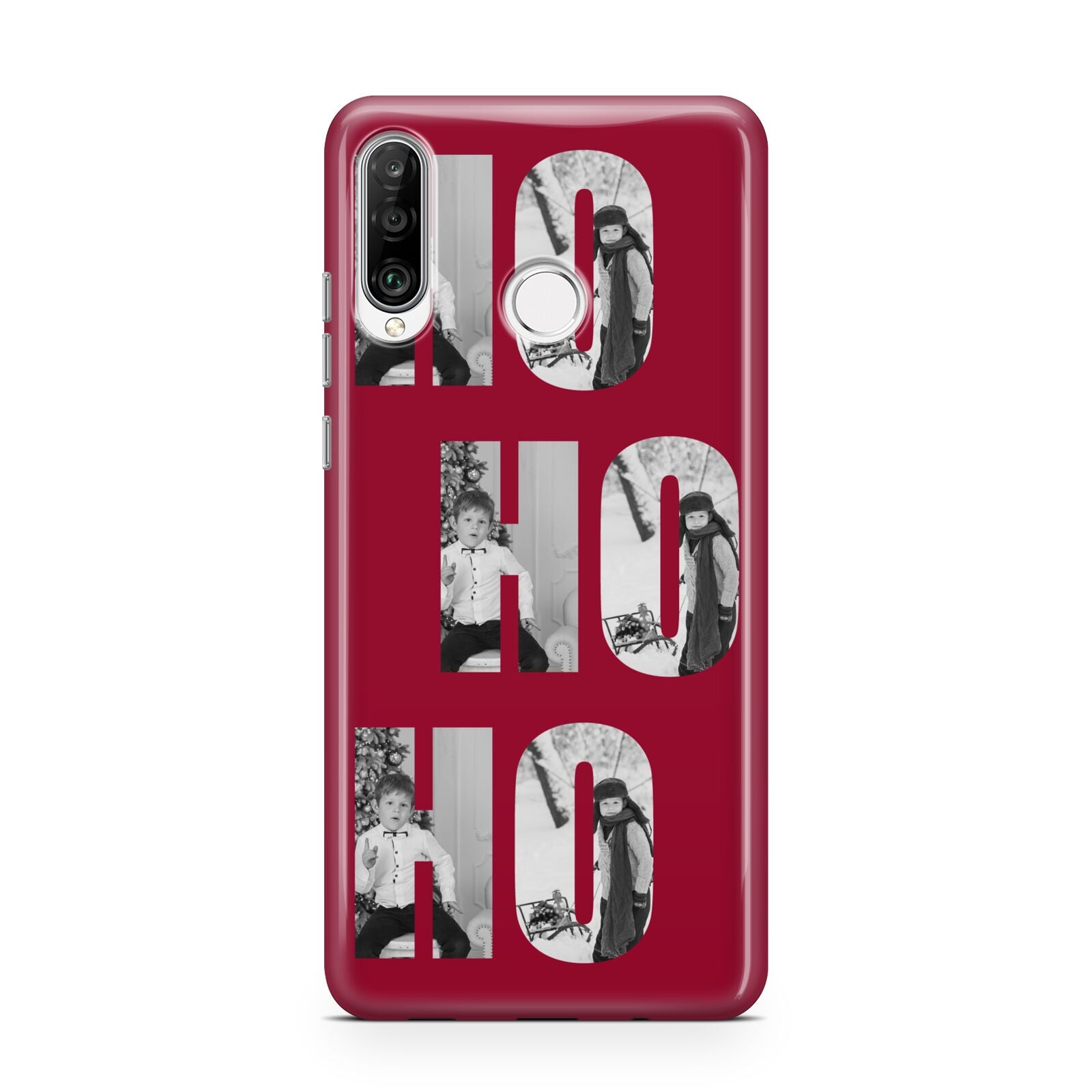 Red Ho Ho Ho Photo Upload Christmas Huawei P30 Lite Phone Case