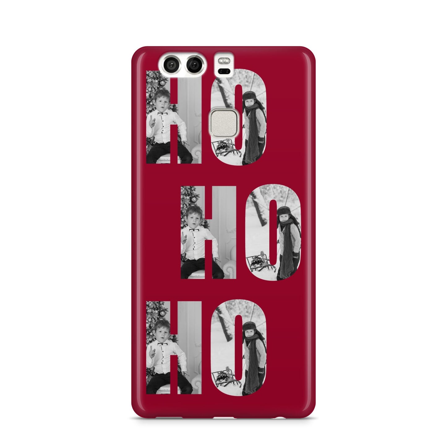 Red Ho Ho Ho Photo Upload Christmas Huawei P9 Case