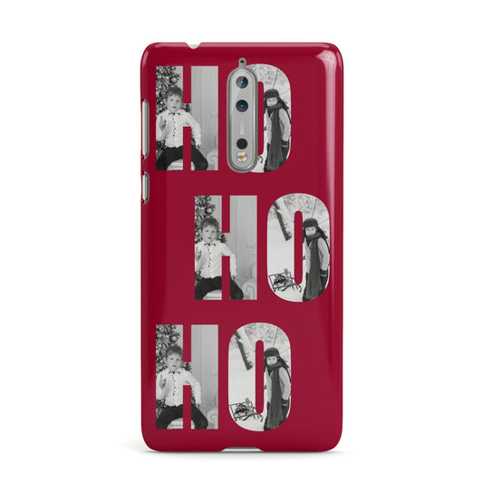 Red Ho Ho Ho Photo Upload Christmas Nokia Case