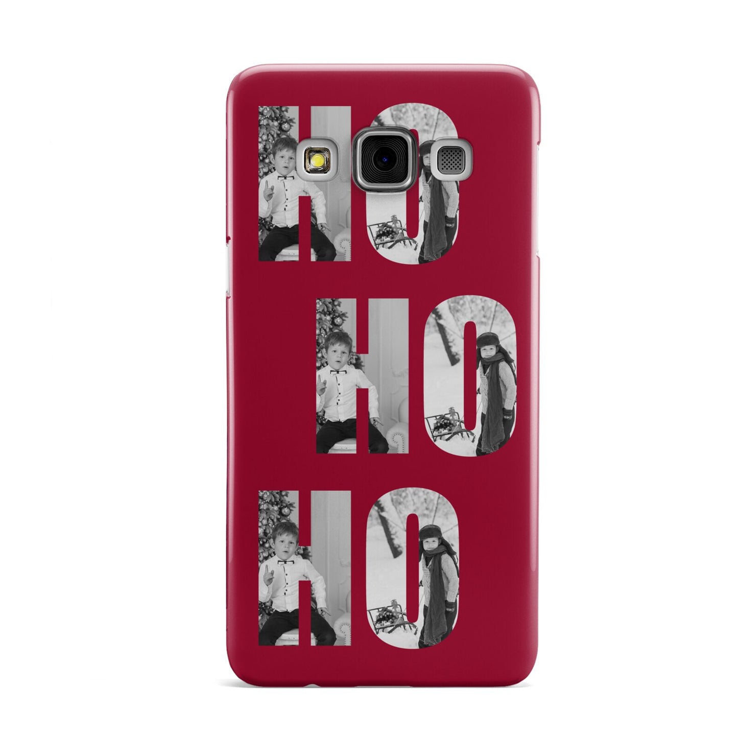 Red Ho Ho Ho Photo Upload Christmas Samsung Galaxy A3 Case