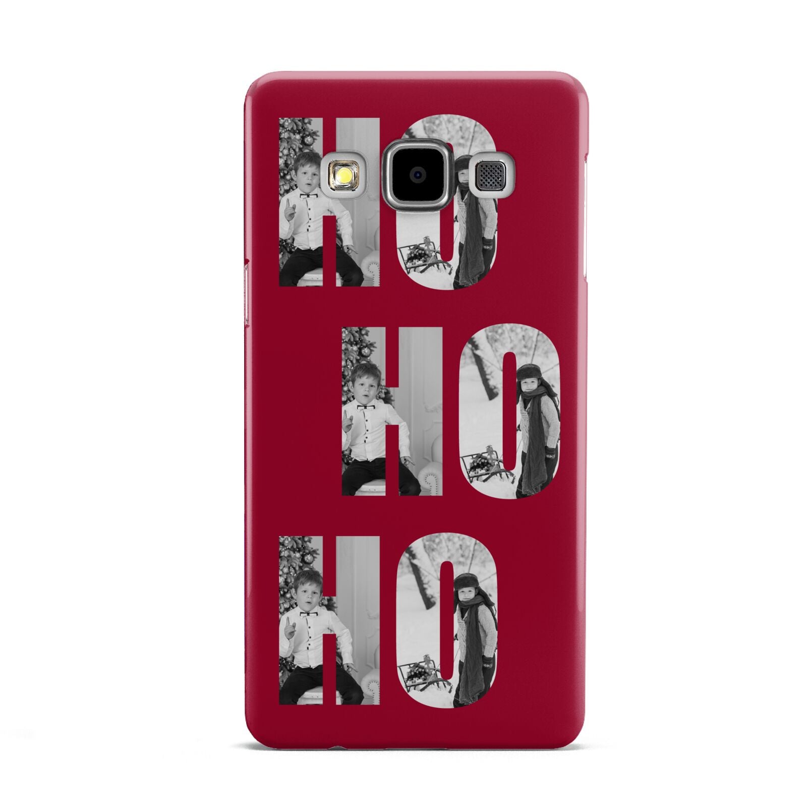 Red Ho Ho Ho Photo Upload Christmas Samsung Galaxy A5 Case