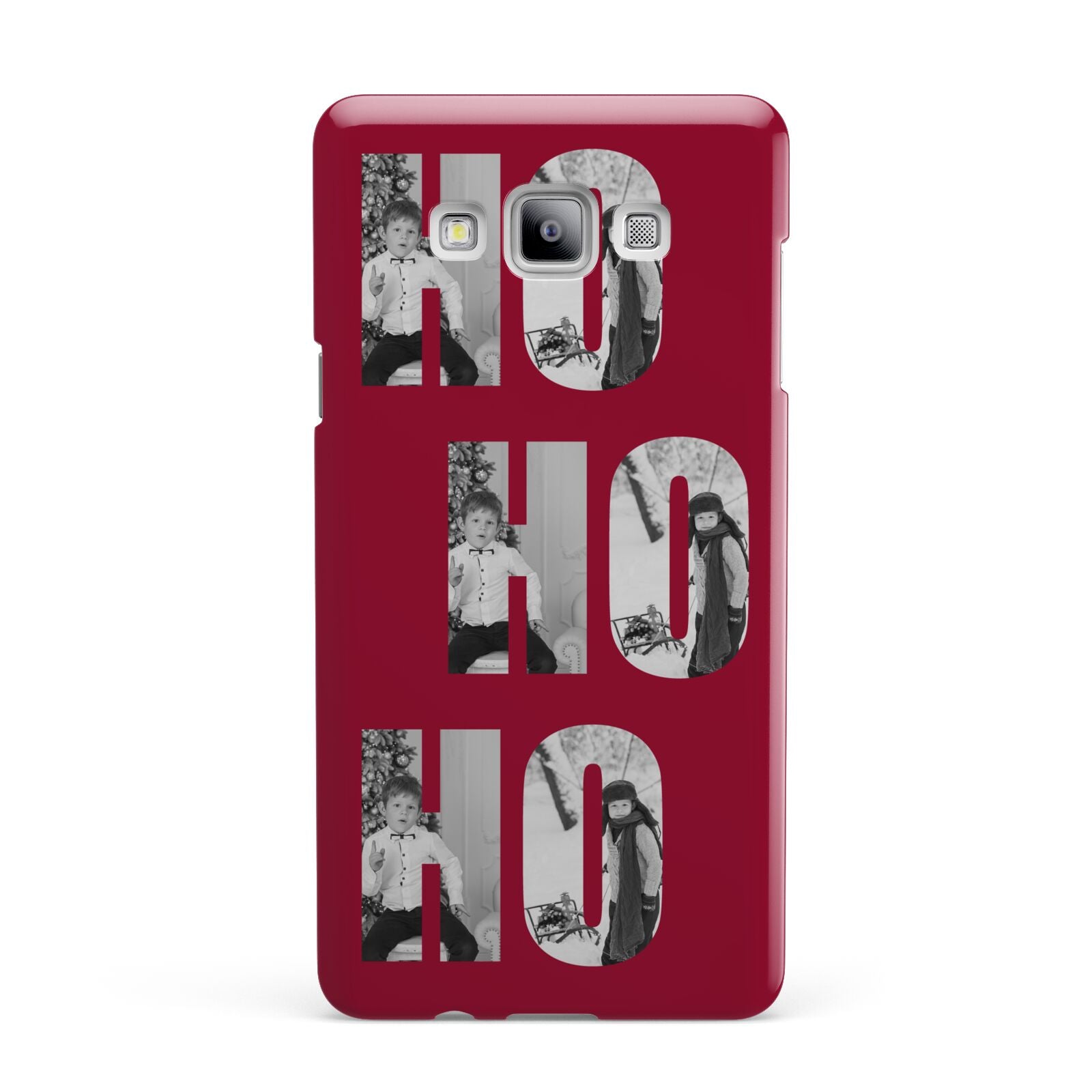 Red Ho Ho Ho Photo Upload Christmas Samsung Galaxy A7 2015 Case