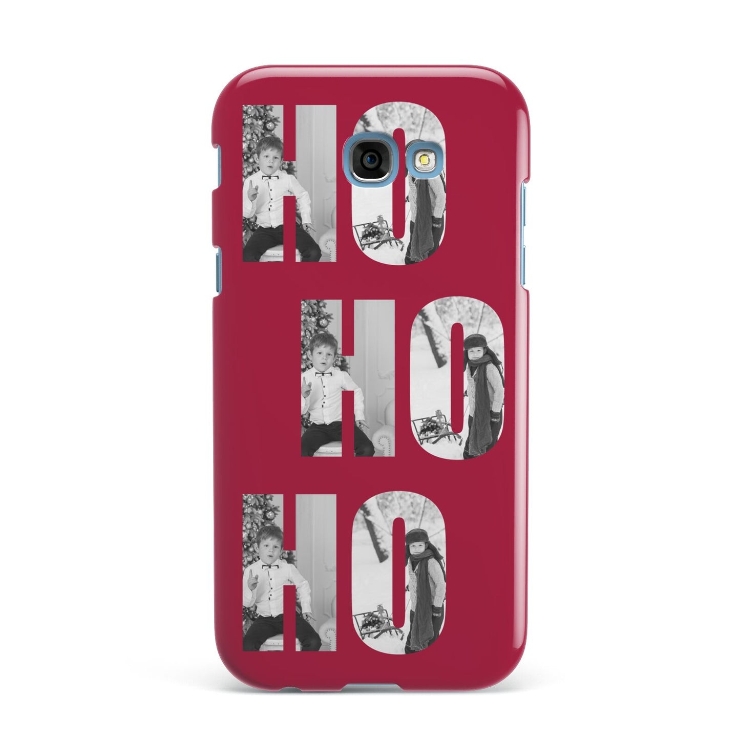 Red Ho Ho Ho Photo Upload Christmas Samsung Galaxy A7 2017 Case