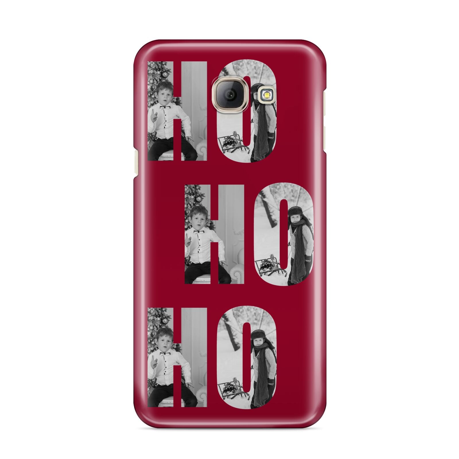 Red Ho Ho Ho Photo Upload Christmas Samsung Galaxy A8 2016 Case