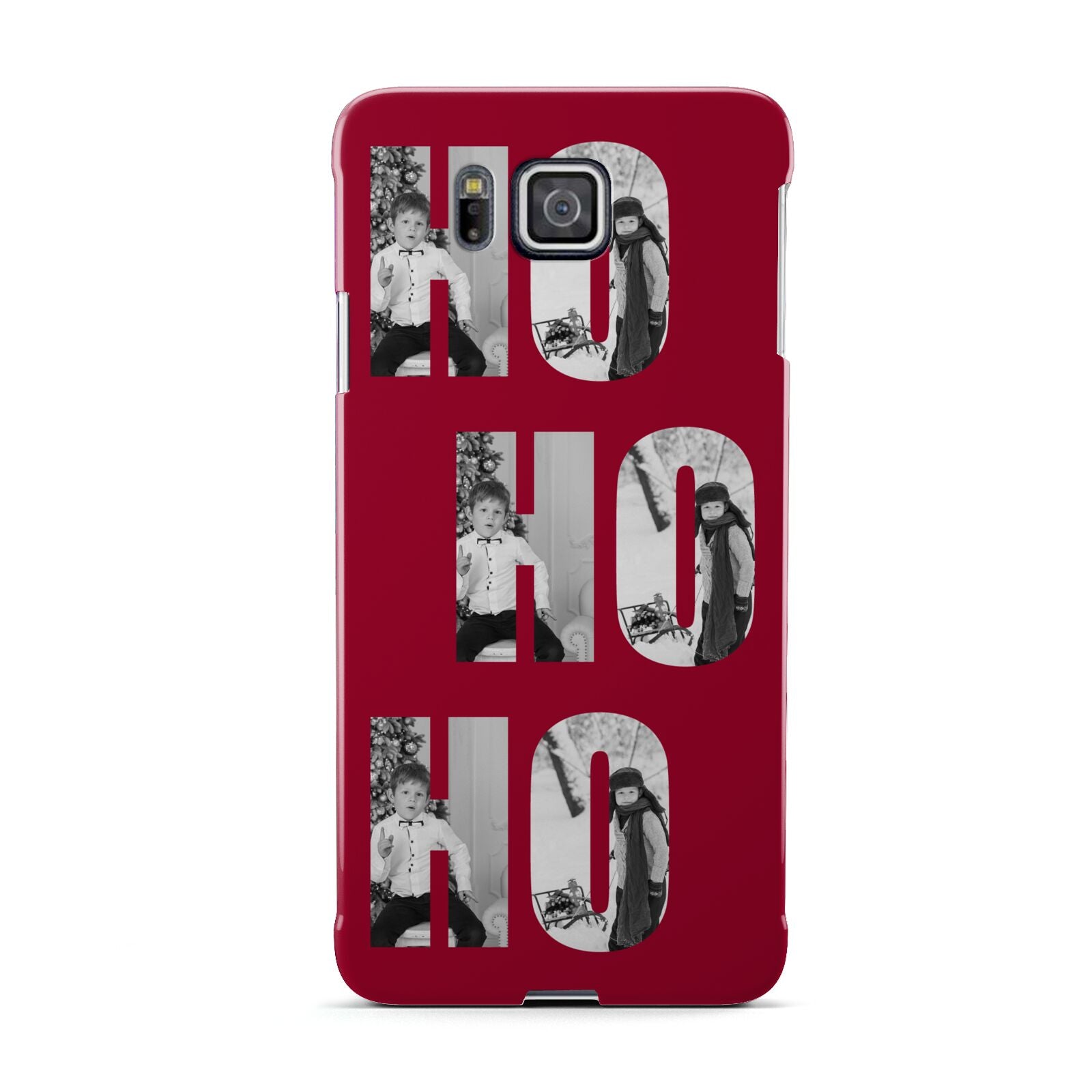 Red Ho Ho Ho Photo Upload Christmas Samsung Galaxy Alpha Case