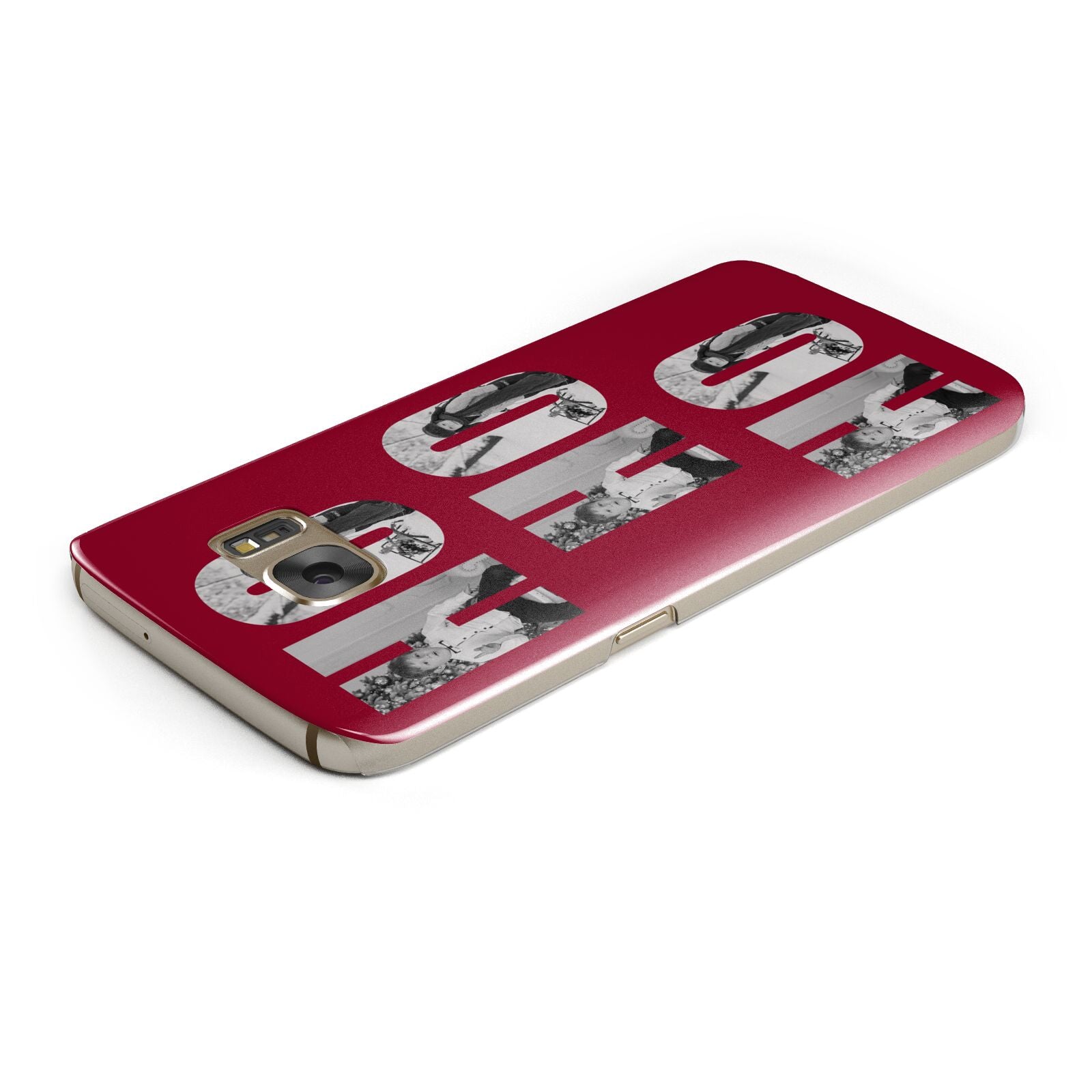 Red Ho Ho Ho Photo Upload Christmas Samsung Galaxy Case Top Cutout