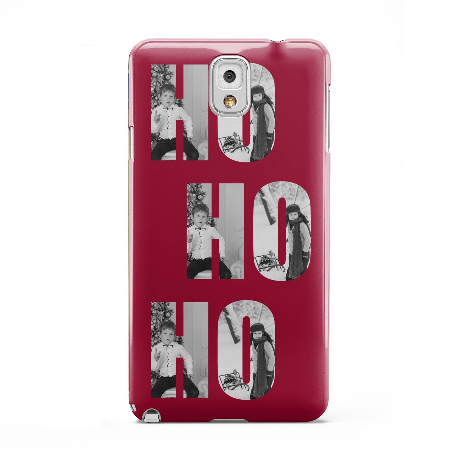 Red Ho Ho Ho Photo Upload Christmas Samsung Galaxy Note 3 Case