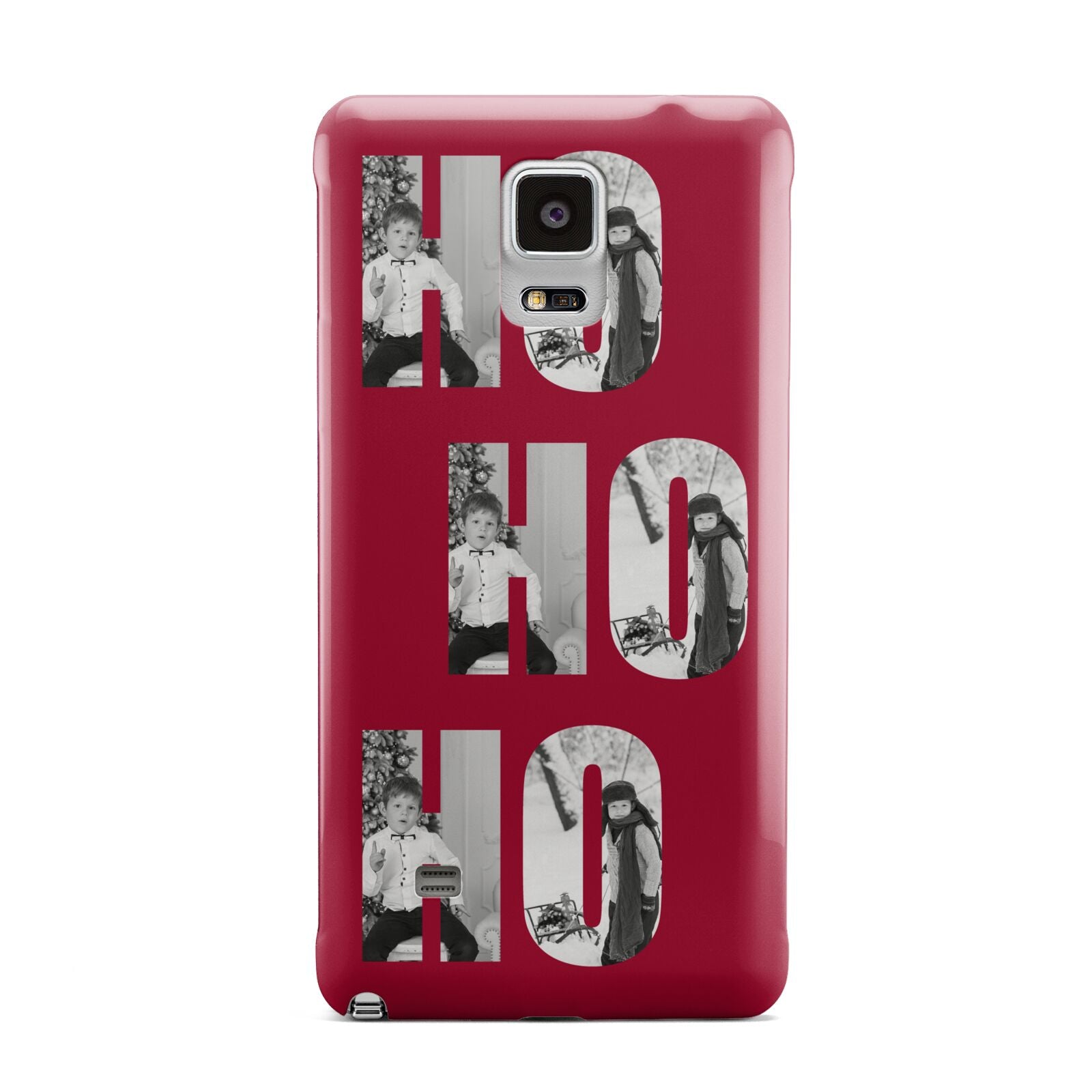 Red Ho Ho Ho Photo Upload Christmas Samsung Galaxy Note 4 Case