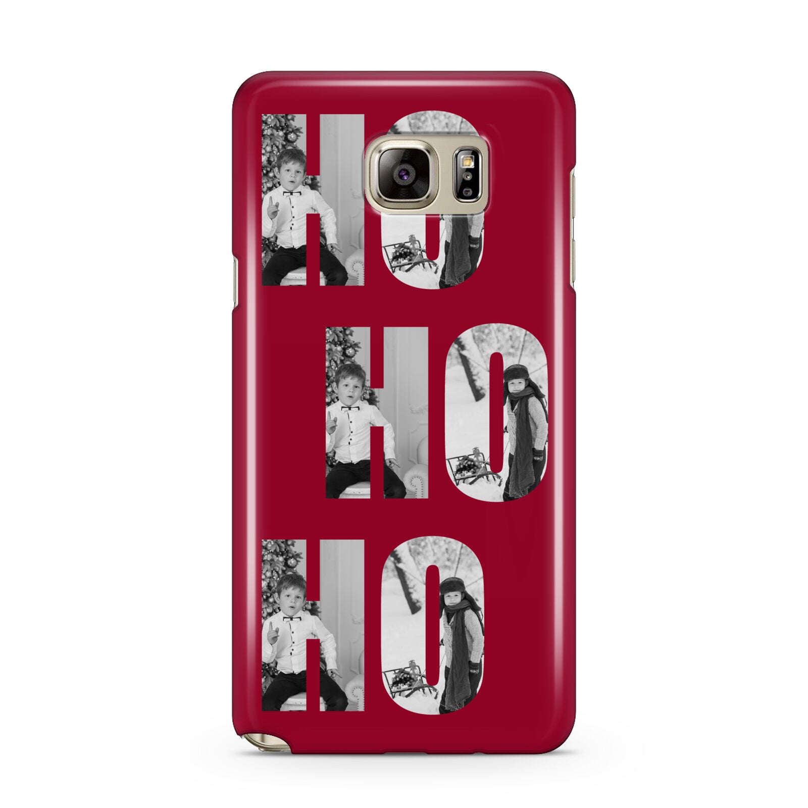 Red Ho Ho Ho Photo Upload Christmas Samsung Galaxy Note 5 Case