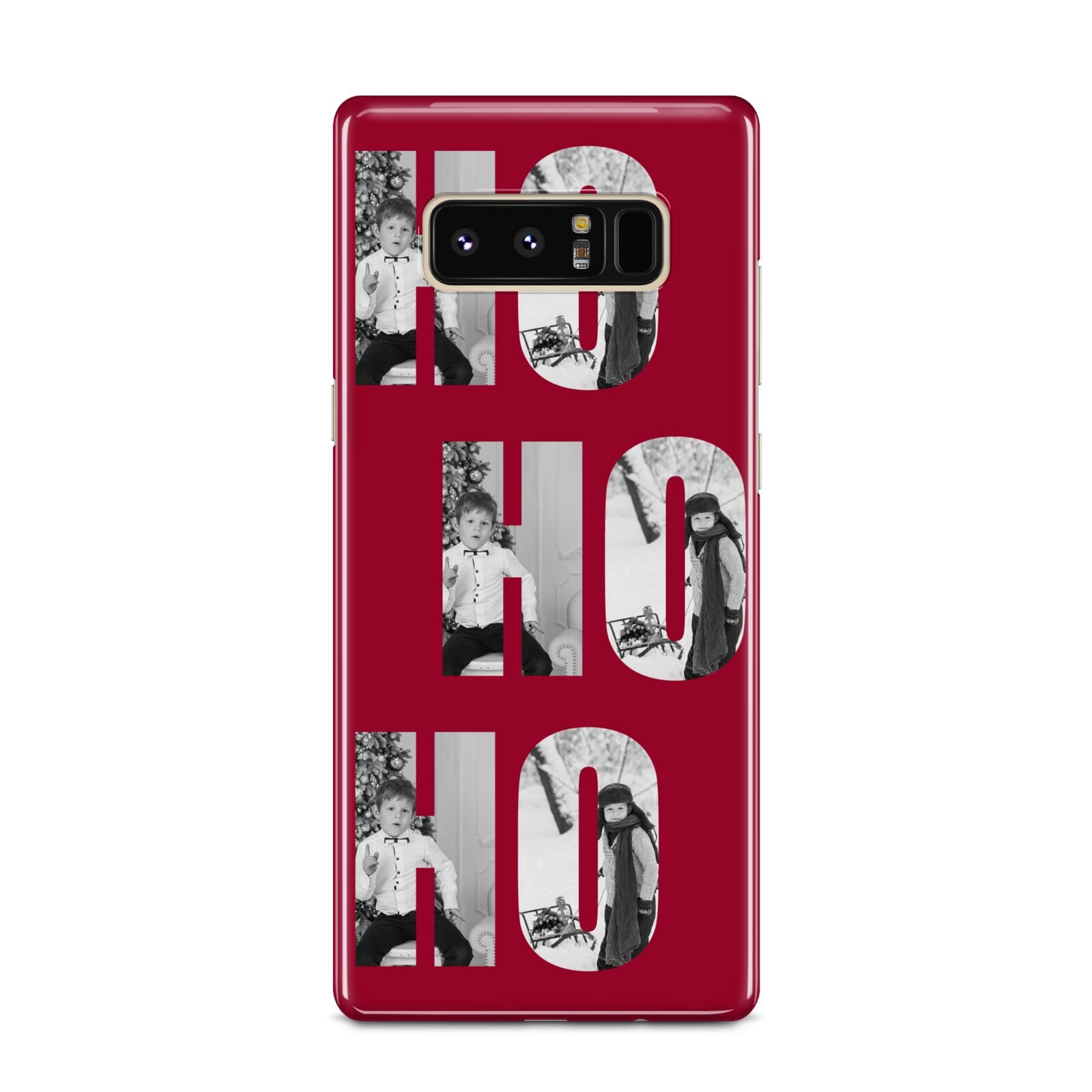 Red Ho Ho Ho Photo Upload Christmas Samsung Galaxy Note 8 Case