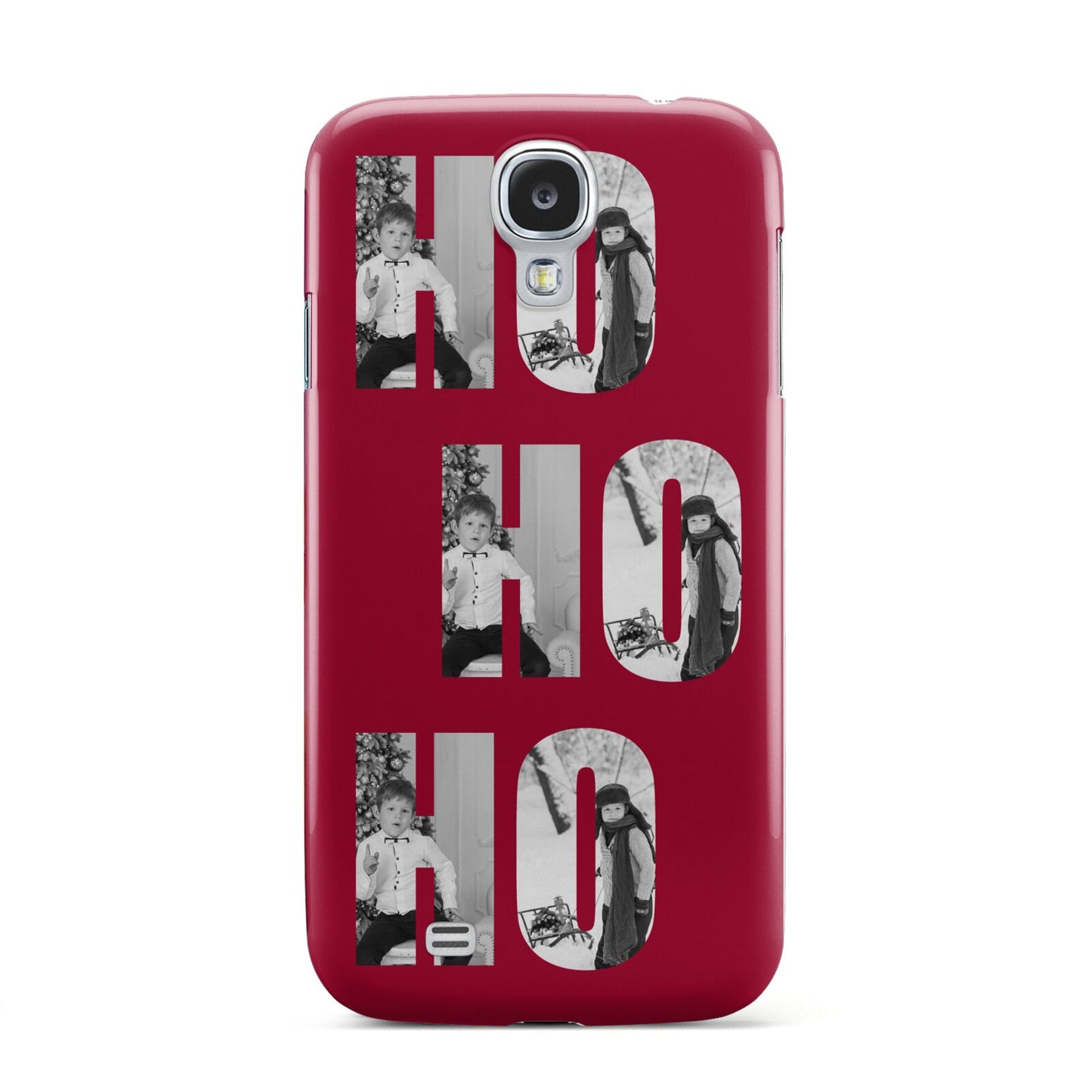 Red Ho Ho Ho Photo Upload Christmas Samsung Galaxy S4 Case