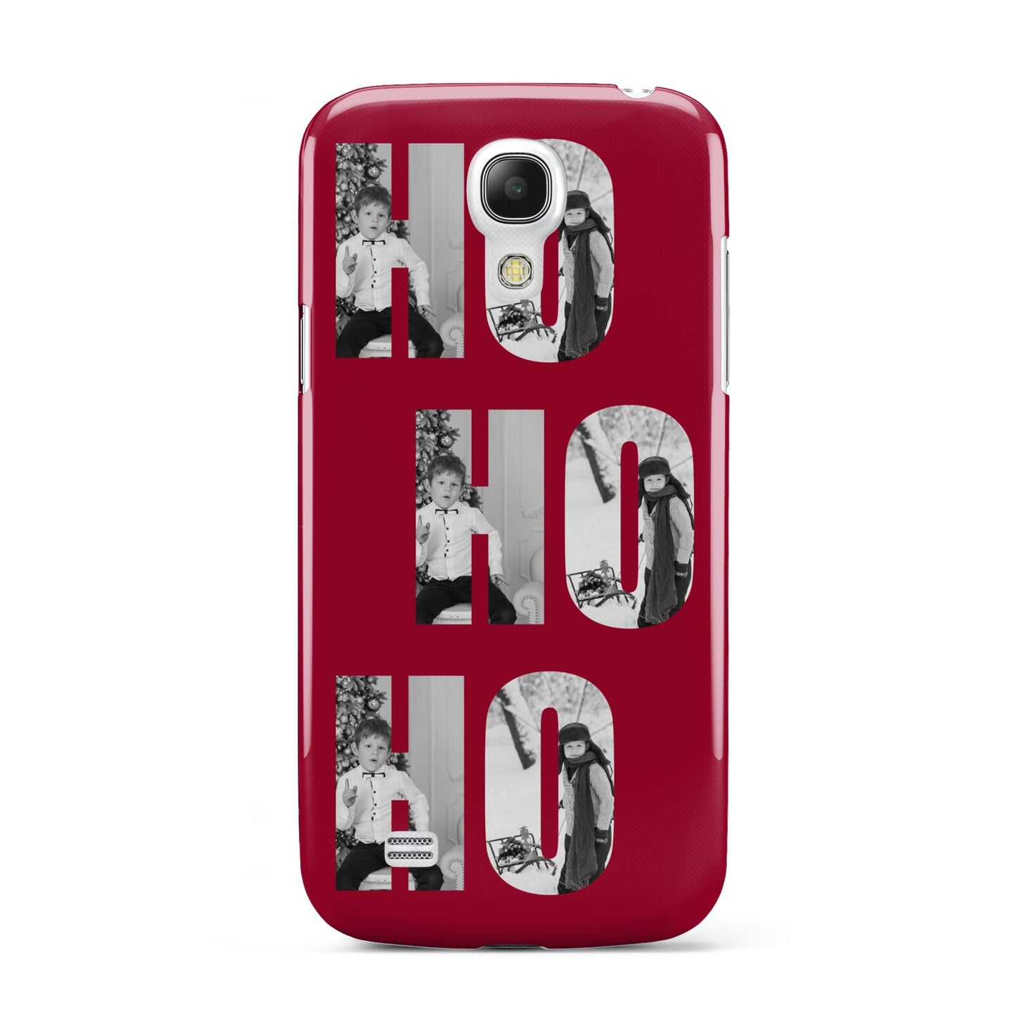 Red Ho Ho Ho Photo Upload Christmas Samsung Galaxy S4 Mini Case