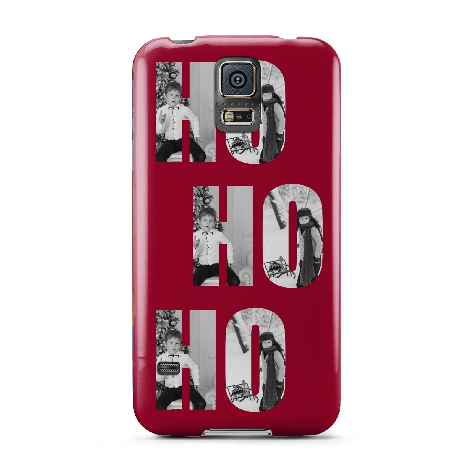 Red Ho Ho Ho Photo Upload Christmas Samsung Galaxy S5 Case