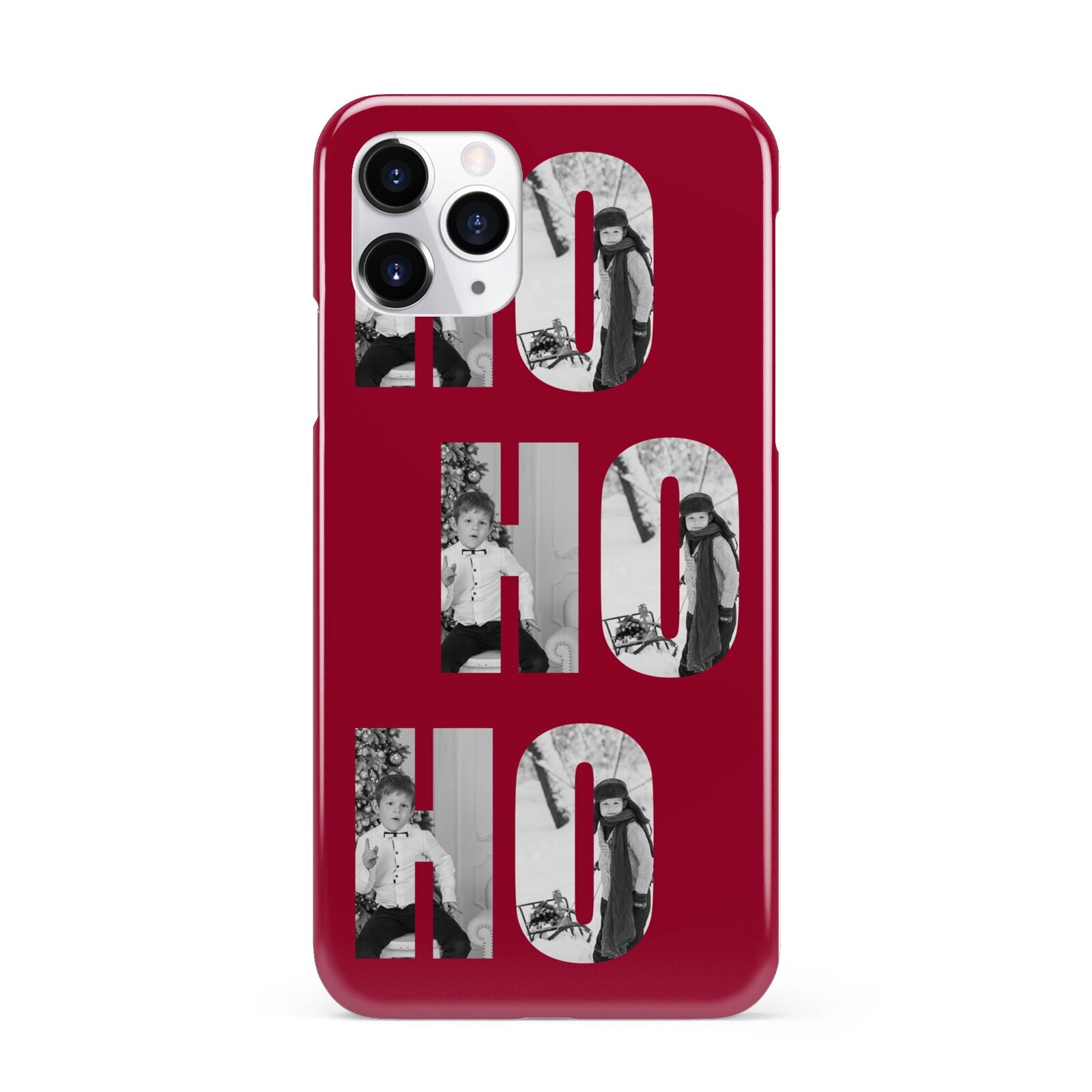 Red Ho Ho Ho Photo Upload Christmas iPhone 11 Pro 3D Snap Case