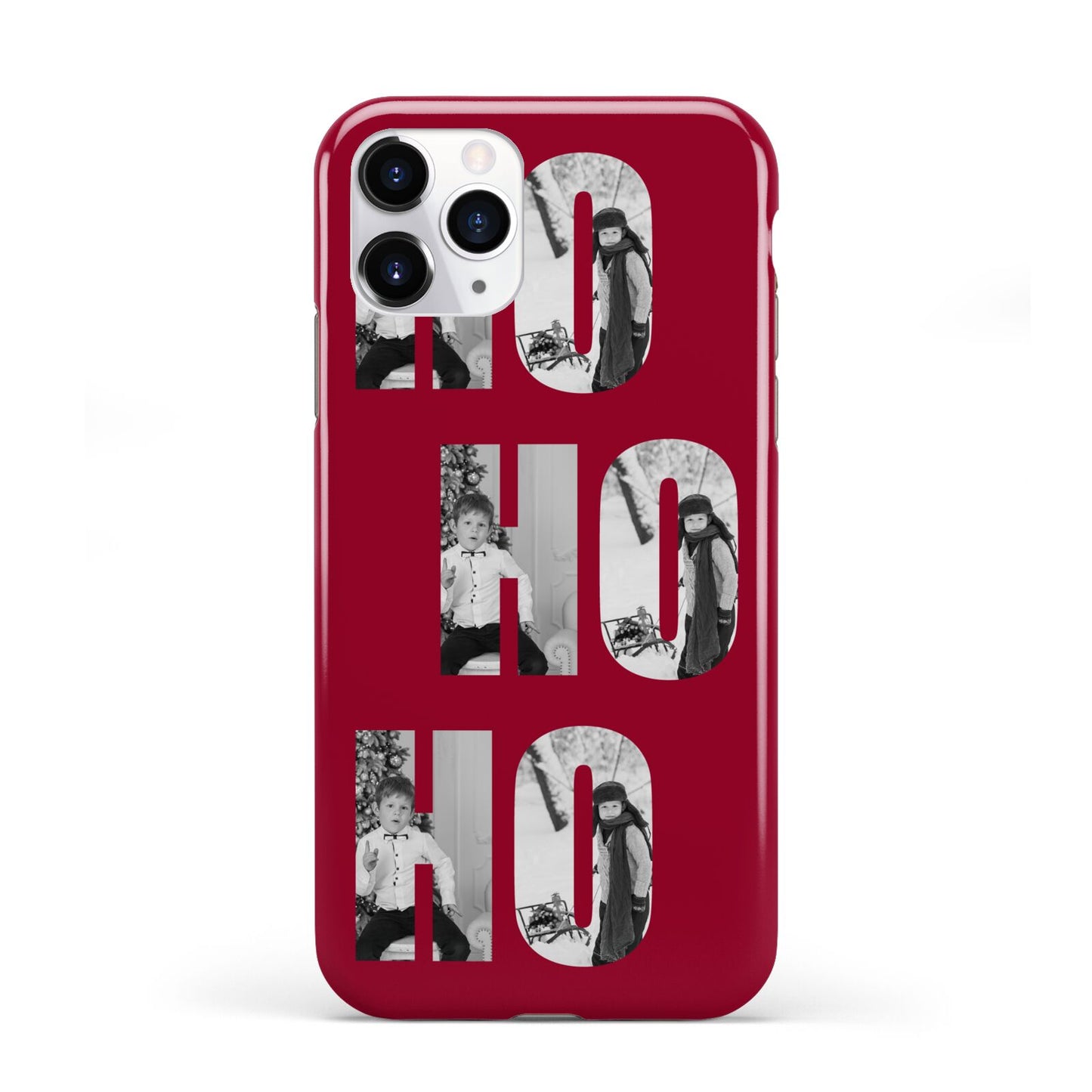 Red Ho Ho Ho Photo Upload Christmas iPhone 11 Pro 3D Tough Case