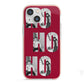 Red Ho Ho Ho Photo Upload Christmas iPhone 13 Mini TPU Impact Case with Pink Edges