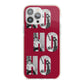 Red Ho Ho Ho Photo Upload Christmas iPhone 13 Pro Max TPU Impact Case with Pink Edges