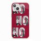Red Ho Ho Ho Photo Upload Christmas iPhone 13 TPU Impact Case with Pink Edges