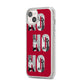 Red Ho Ho Ho Photo Upload Christmas iPhone 14 Plus Clear Tough Case Starlight Angled Image