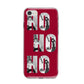 Red Ho Ho Ho Photo Upload Christmas iPhone 8 Bumper Case on Silver iPhone