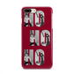 Red Ho Ho Ho Photo Upload Christmas iPhone 8 Plus 3D Snap Case on Gold Phone