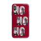 Red Ho Ho Ho Photo Upload Christmas iPhone X Bumper Case on Silver iPhone Alternative Image 1