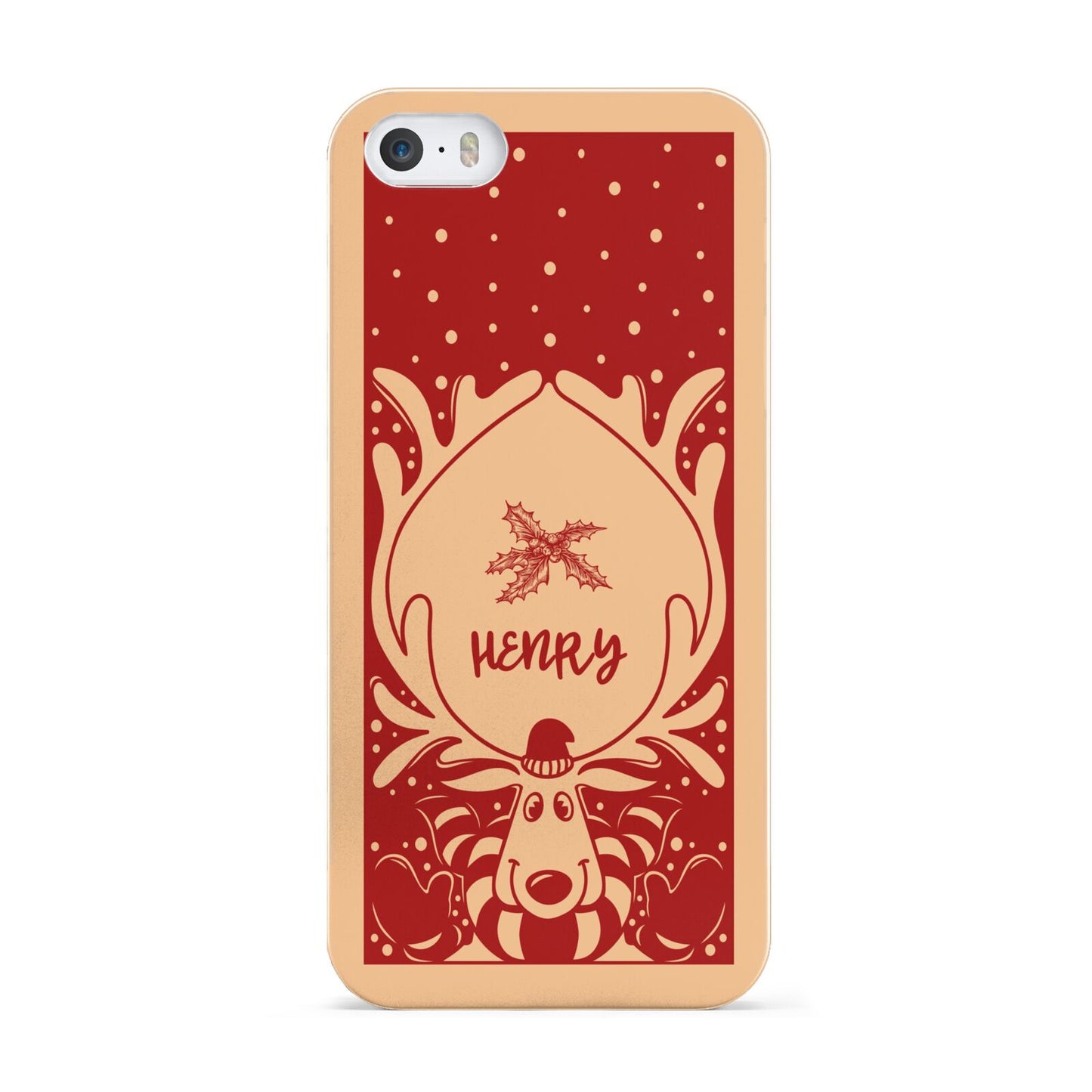 Red Personalised Rudolph Apple iPhone 5 Case