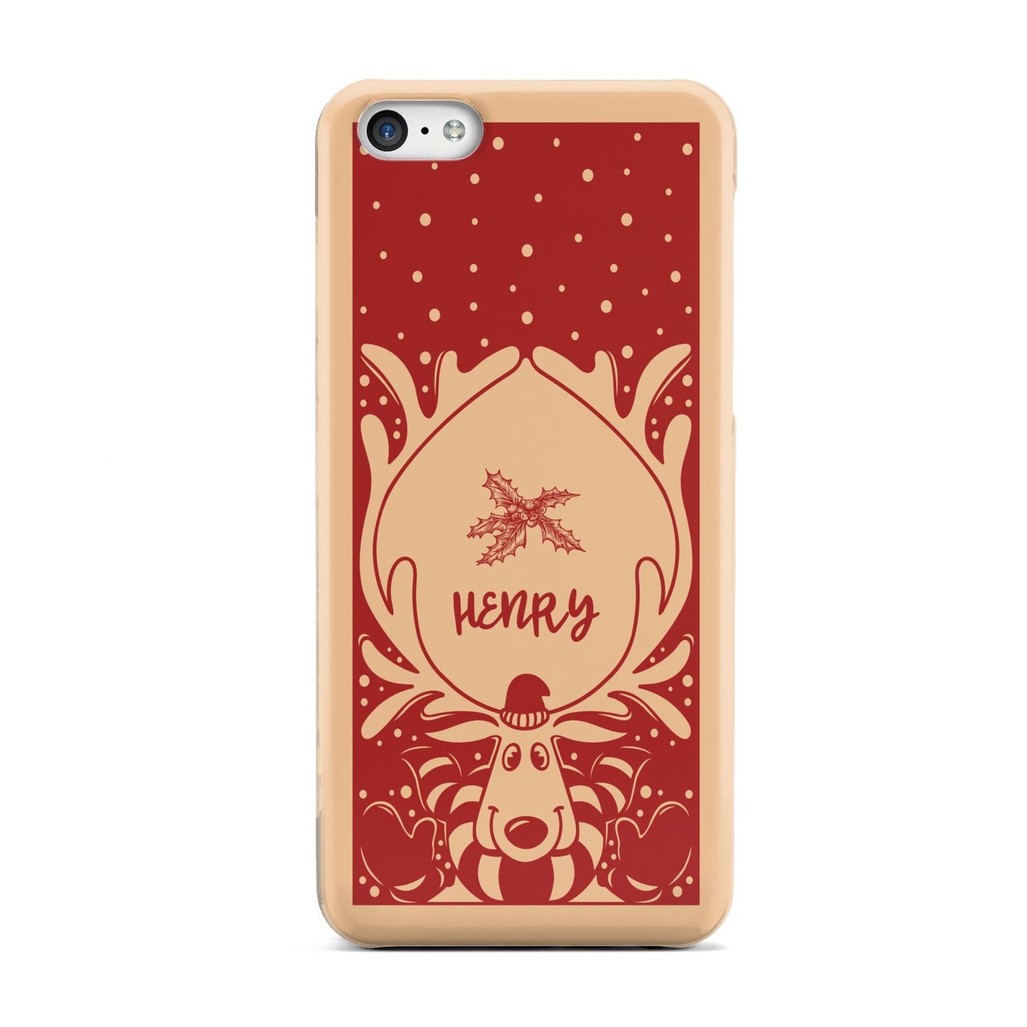 Red Personalised Rudolph Apple iPhone 5c Case