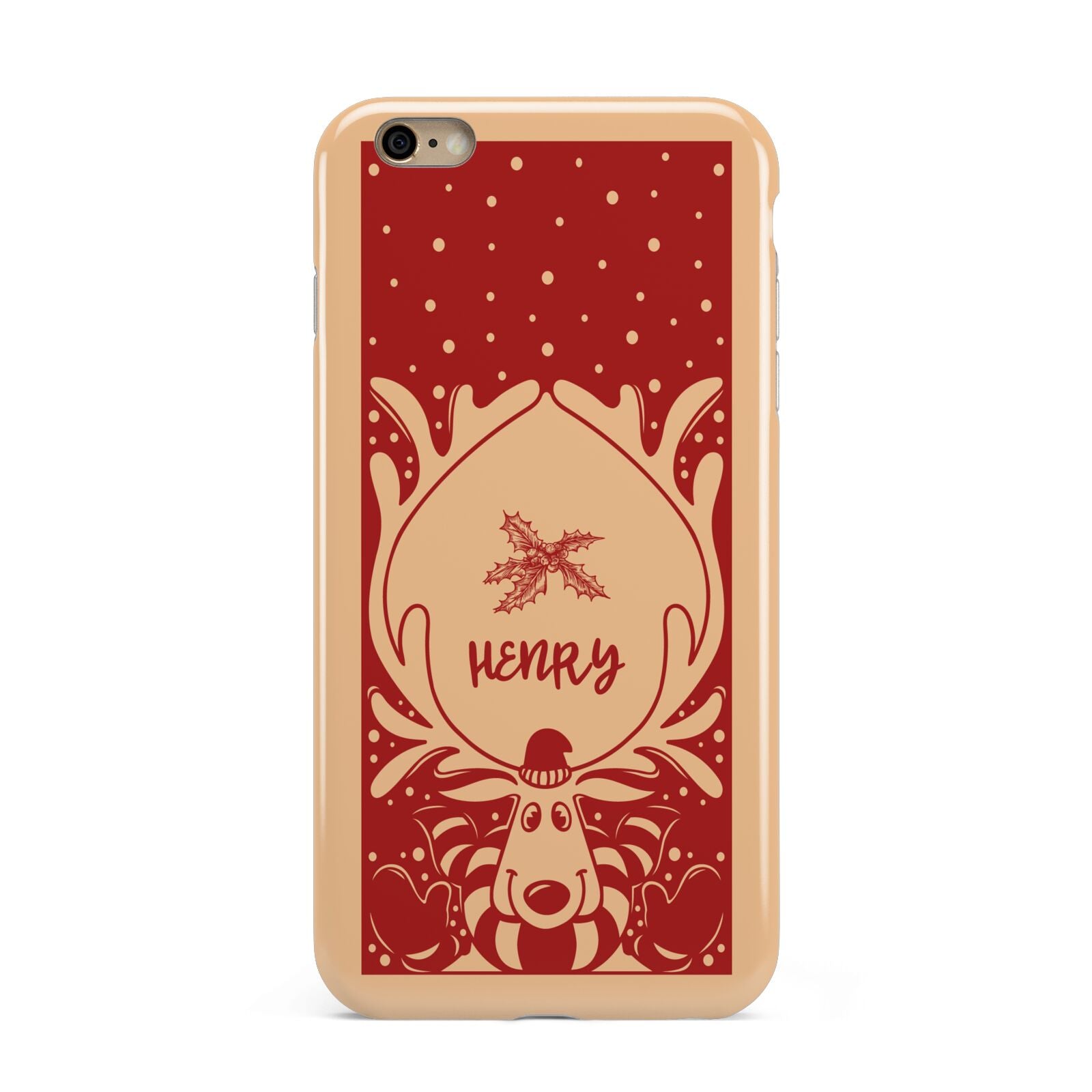 Red Personalised Rudolph Apple iPhone 6 Plus 3D Tough Case