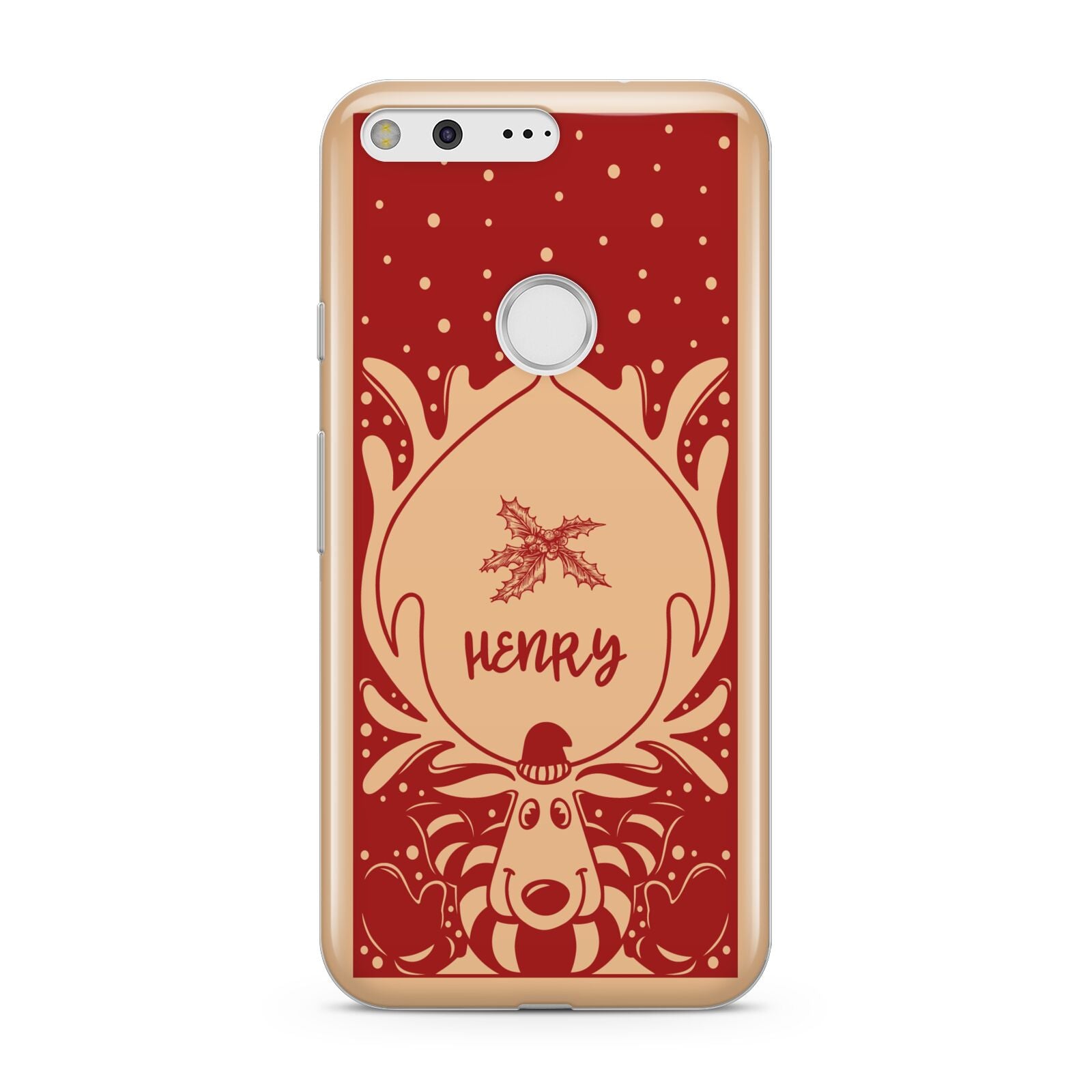 Red Personalised Rudolph Google Pixel Case