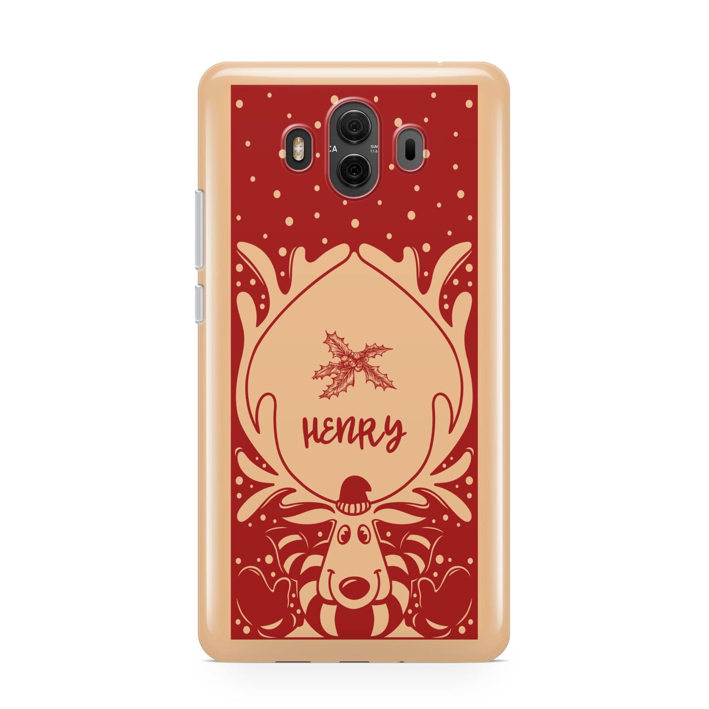 Red Personalised Rudolph Huawei Mate 10 Protective Phone Case