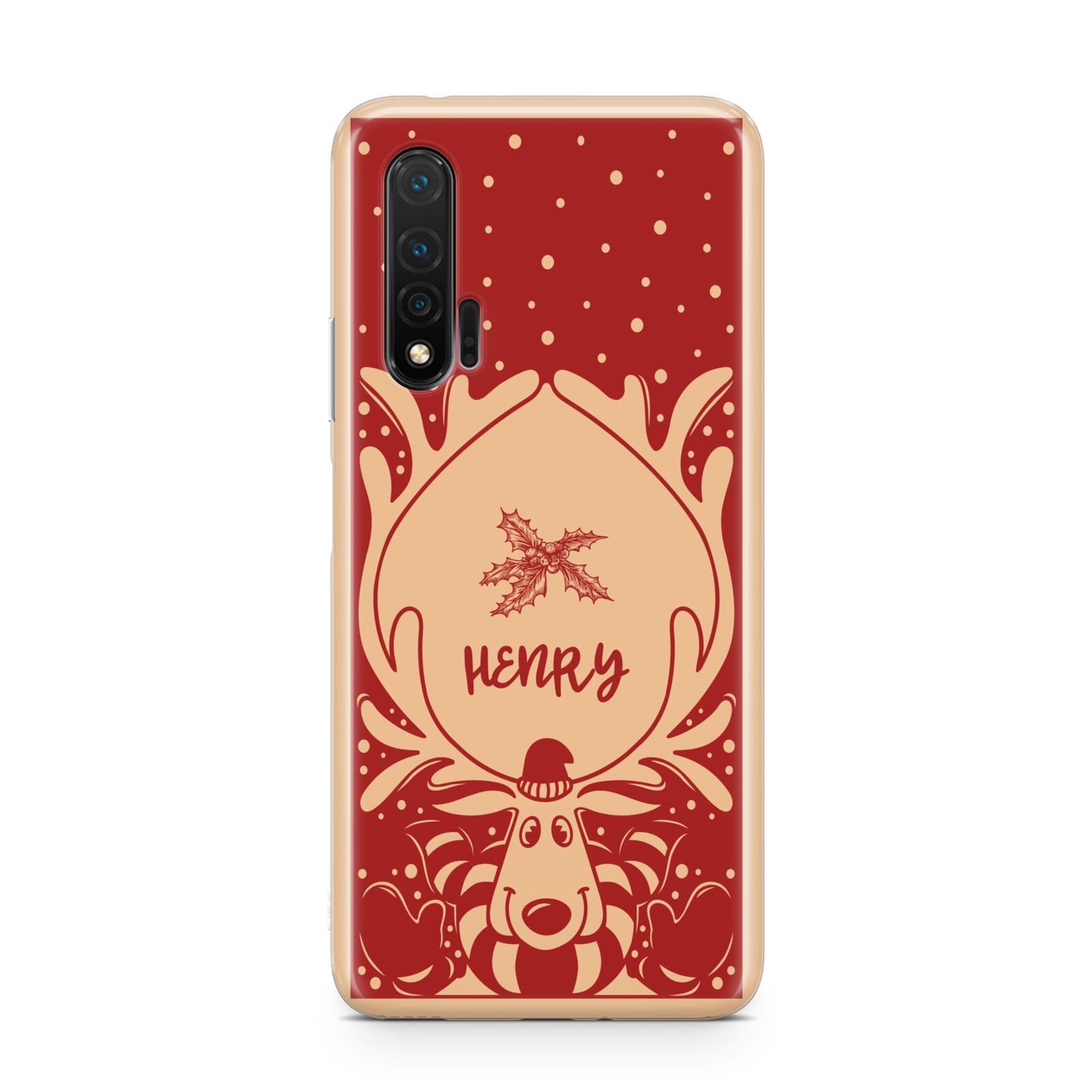 Red Personalised Rudolph Huawei Nova 6 Phone Case