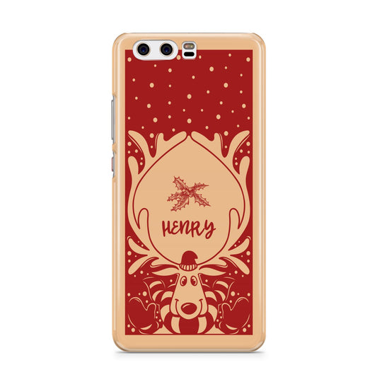 Red Personalised Rudolph Huawei P10 Phone Case